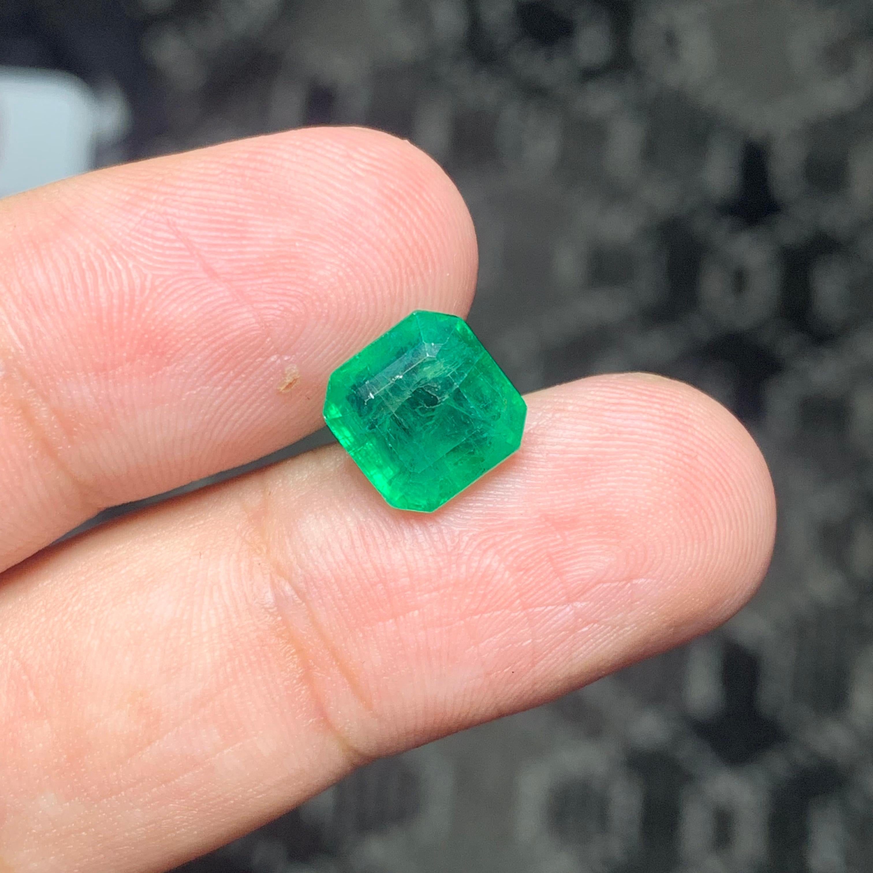 Octagon Cut 3.60 Cts Natural Loose Green Emerald Octagon Shape Gem From Zambia Mine For Sale