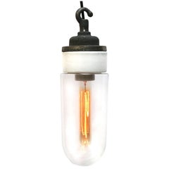 Porcelain Clear Glass Industrial Cast Iron Hanging Lights 