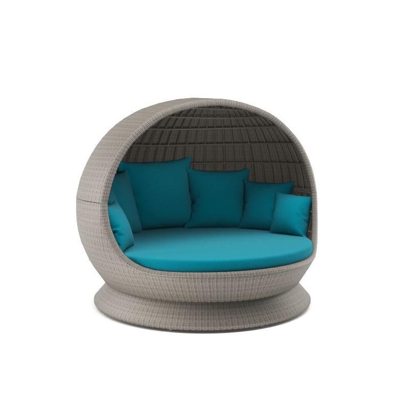 Modern and minimalist in design, this dreamy daybed creates the illusion of flotation that rotates a full 360 degrees, while the solid base ensures stability and safety. This outdoor collection is timeless and carefully handcrafted by master-weavers