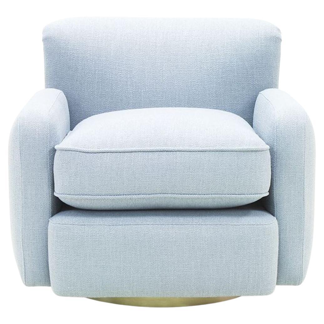 Moderne Fauteuil pivotant à 360° avec base métallique en vente