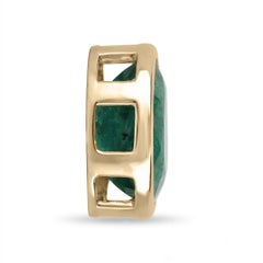 3,60 Karat 14K Oval Smaragd-Lünette-Anhänger Multi-Functional E-W oder N-S Earthmined, Earthmined