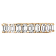 3.60ct Emerald Cut Diamond Eternity Band in 18k Champagne Yellow Gold