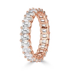 3.60ct Emerald Cut Diamond Eternity Band in 18k Rose Gold