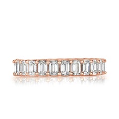 3.60ct Emerald Cut Diamond Eternity Band in 18k Rose Gold
