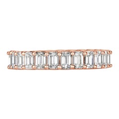 3.60ct Emerald Cut Diamond Eternity Band in 18k Rose Gold