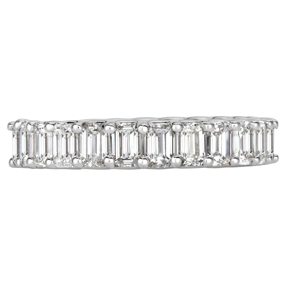 3.60ct Emerald Cut Diamond Eternity Band in 18k White Gold