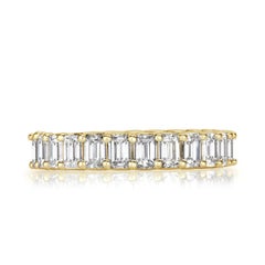 3.60ct Emerald Cut Diamond Eternity Band in 18k Yellow Gold