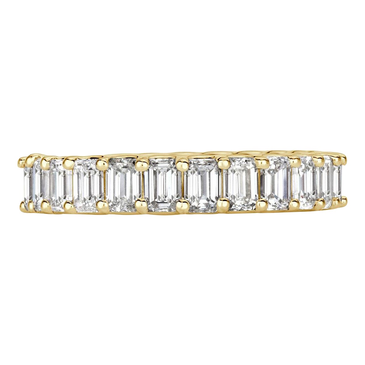 3.60ct Emerald Cut Diamond Eternity Band in 18k Yellow Gold