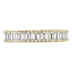 3.60ct Emerald Cut Diamond Eternity Band in 18k Yellow Gold