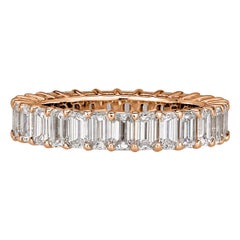 3.60ct Emerald Cut Eternity Band in 18k Rose Gold