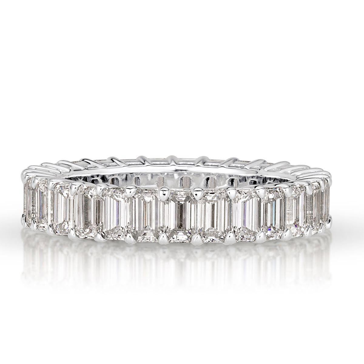3.60ct Emerald Cut Eternity Band in 18k White Gold For Sale
