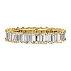 3.60ct Emerald Cut Eternity Band in 18k Yellow Gold