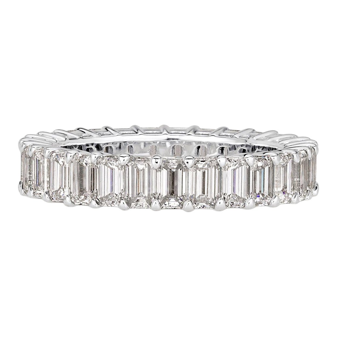 3.60ct Emerald Cut Eternity Band in Platinum