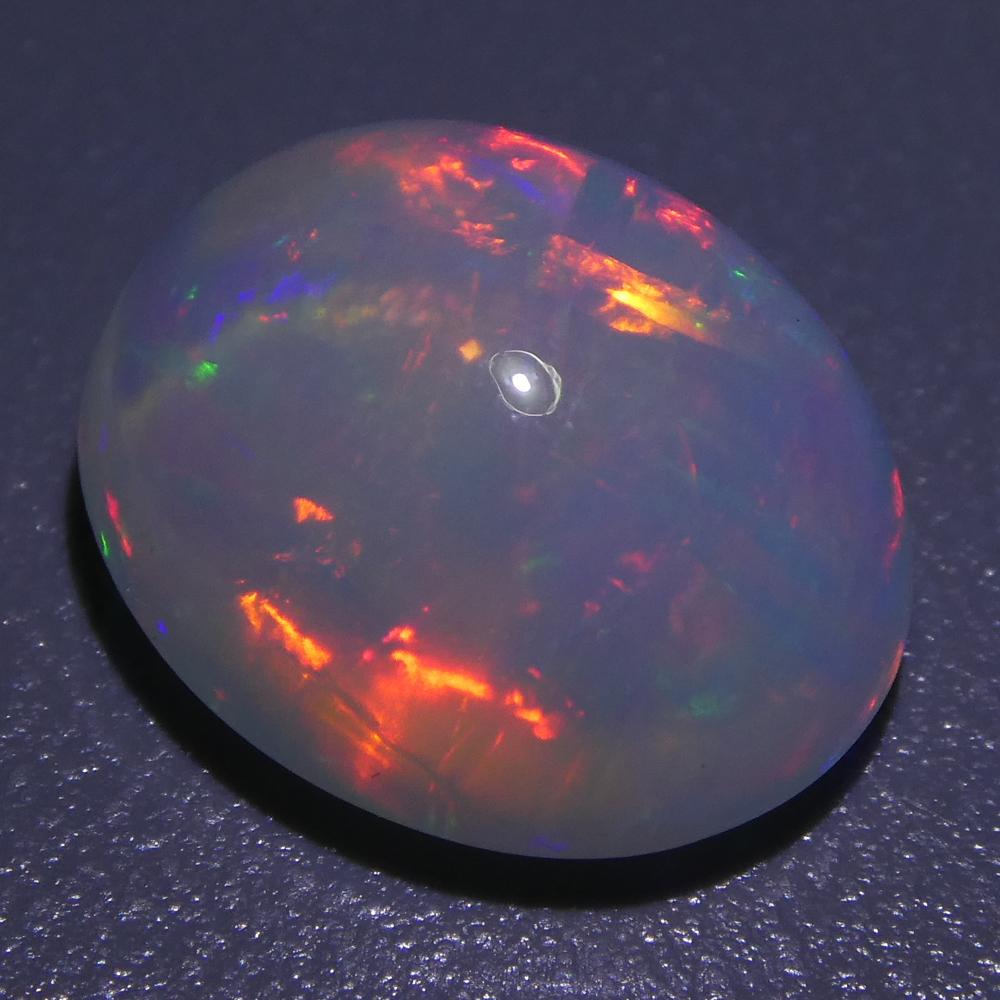 3.60ct Oval Cabochon Crystal Opal In New Condition For Sale In Toronto, Ontario