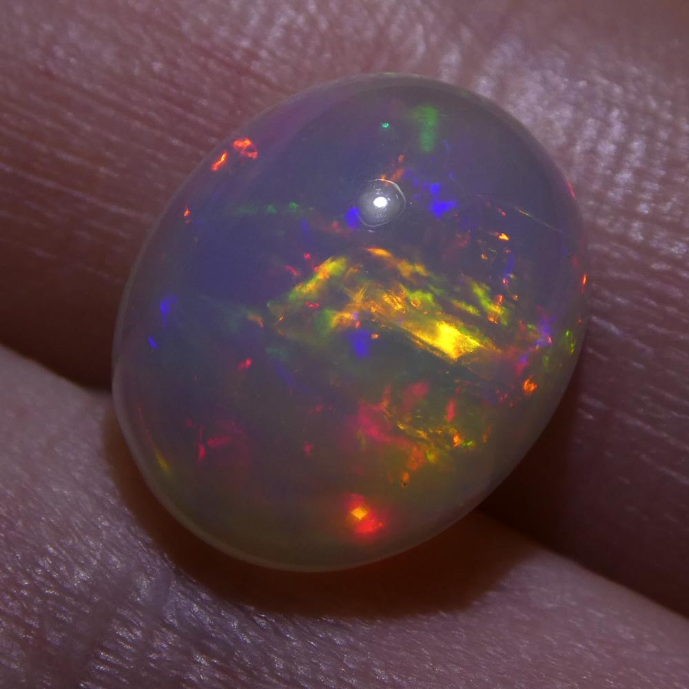 Women's or Men's 3.60ct Oval Cabochon Crystal Opal For Sale