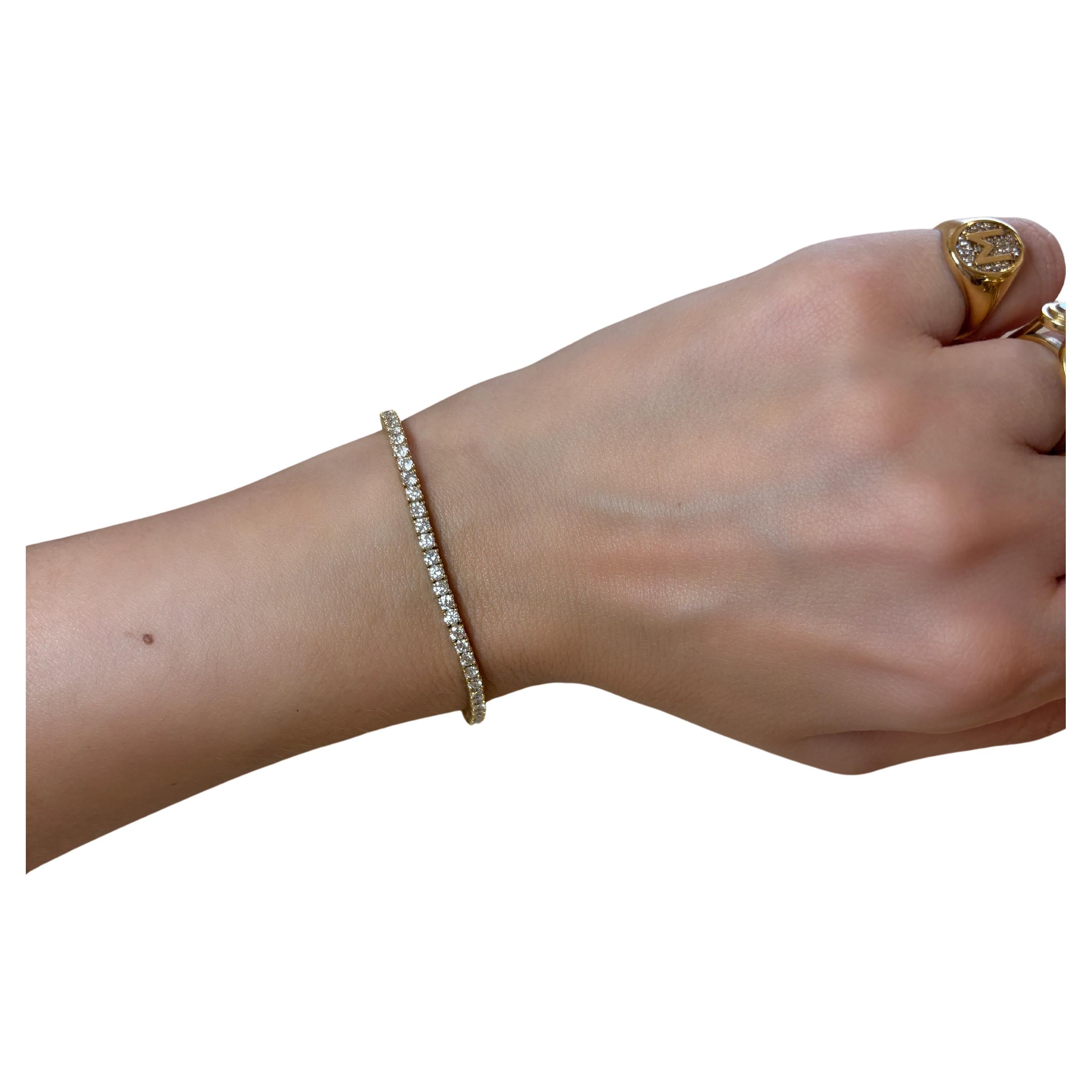 3,60 Karat Diamant-Tennisarmband, 10 Gramm 18K Gelbgold