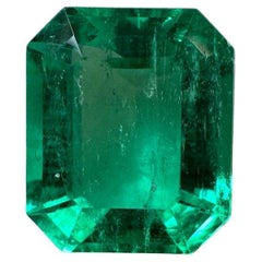 3.61 Carat 10x9 Vivacious Green Loose Colombian Emerald - Emerald Cut May