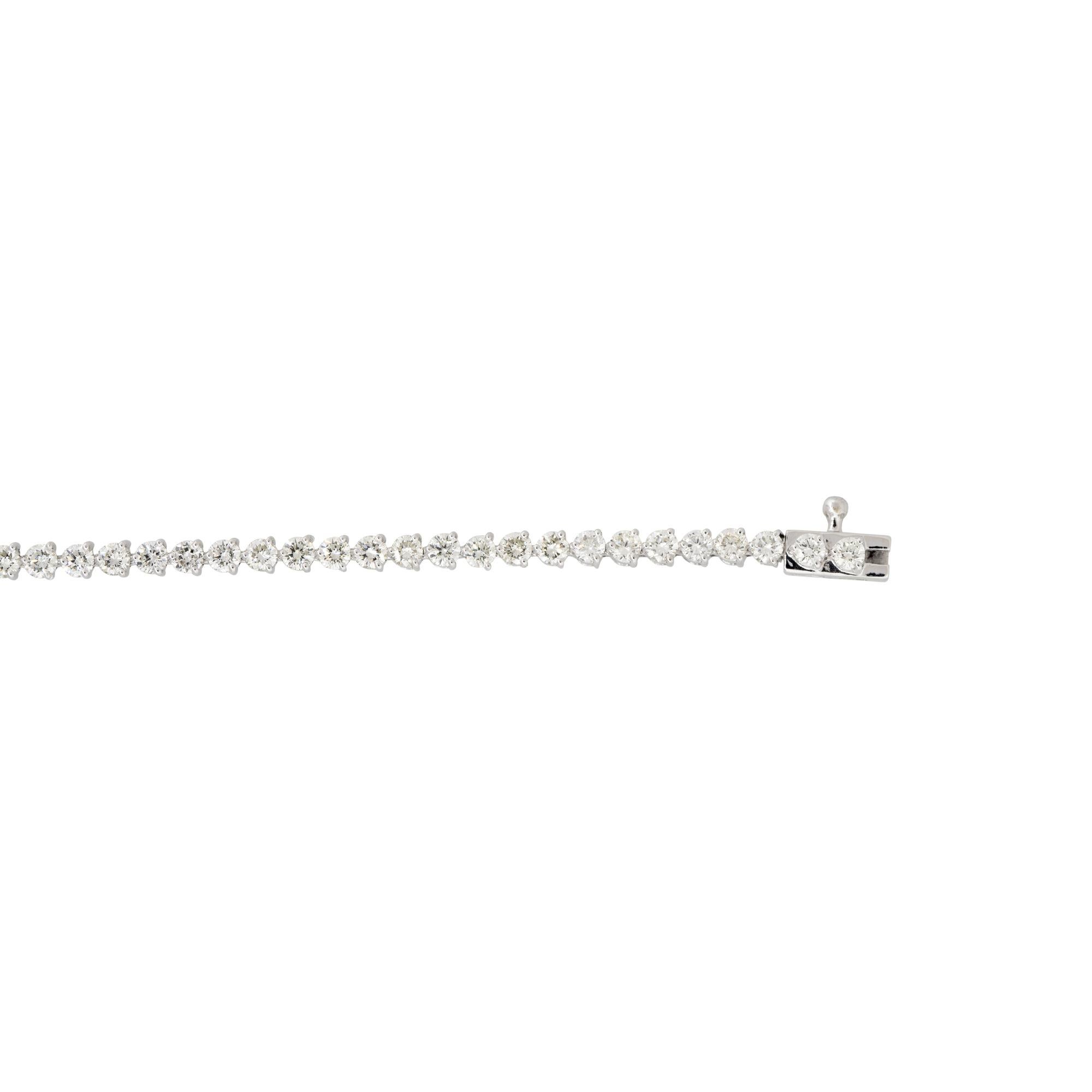 3,61 Karat Diamant-Tennisarmband mit Zackenbesatz 14 Karat auf Lager  im Zustand „Hervorragend“ im Angebot in Boca Raton, FL