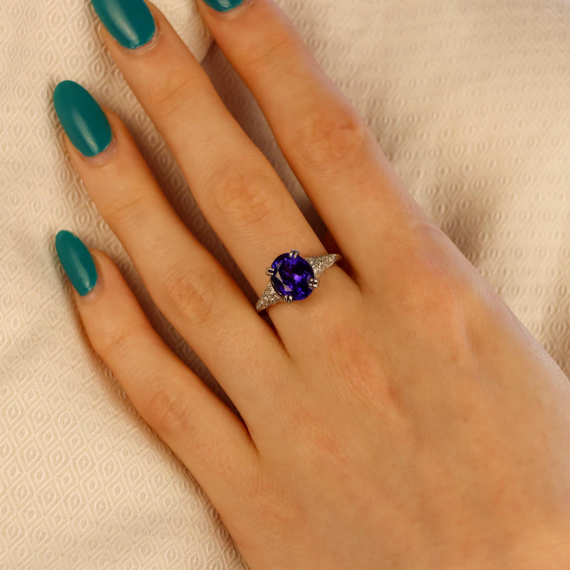 tanzanite engagement ring set