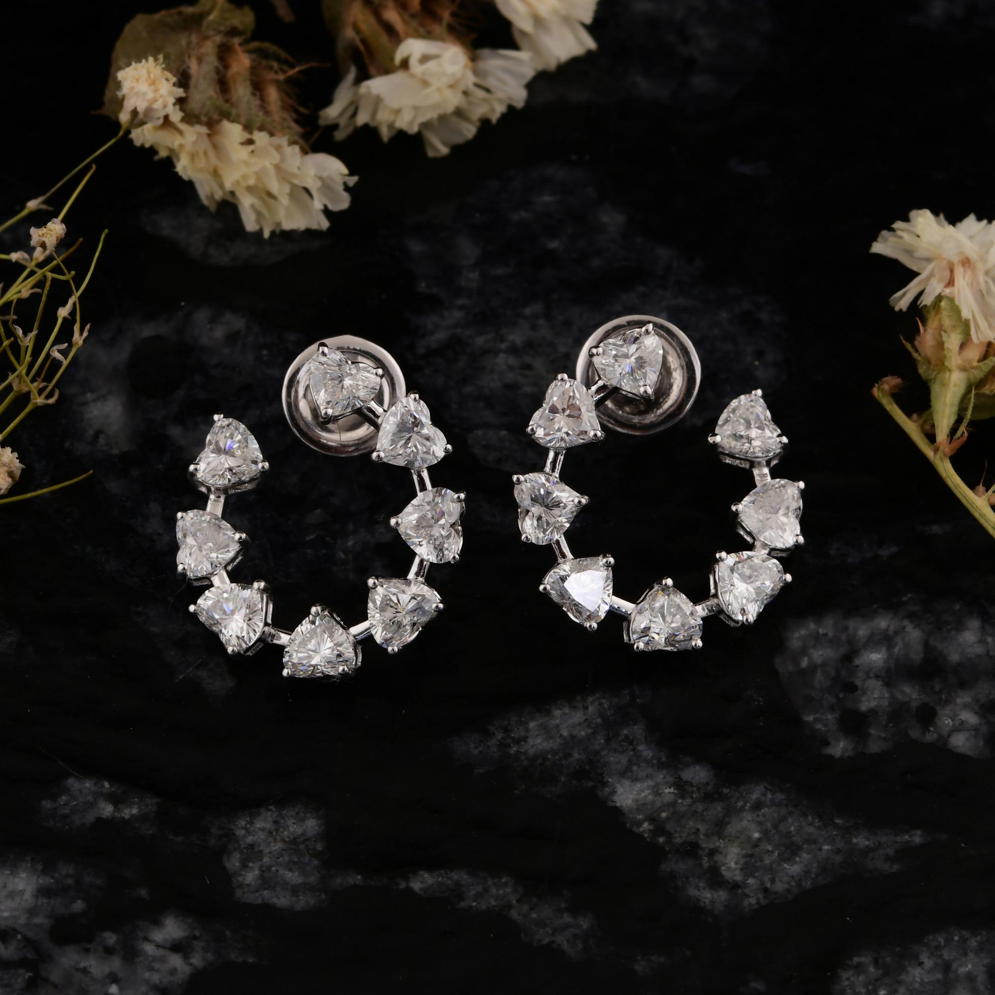 3,61 Karat SI/H Herz-Diamant-Ohrringe im Brillantschliff 14 Karat Weißgold Schmuck (Moderne) im Angebot