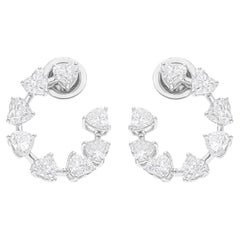 Pendientes de diamantes talla brillante corazón SI/H de 3,61 quilates Joyas de oro blanco de 18 quilates