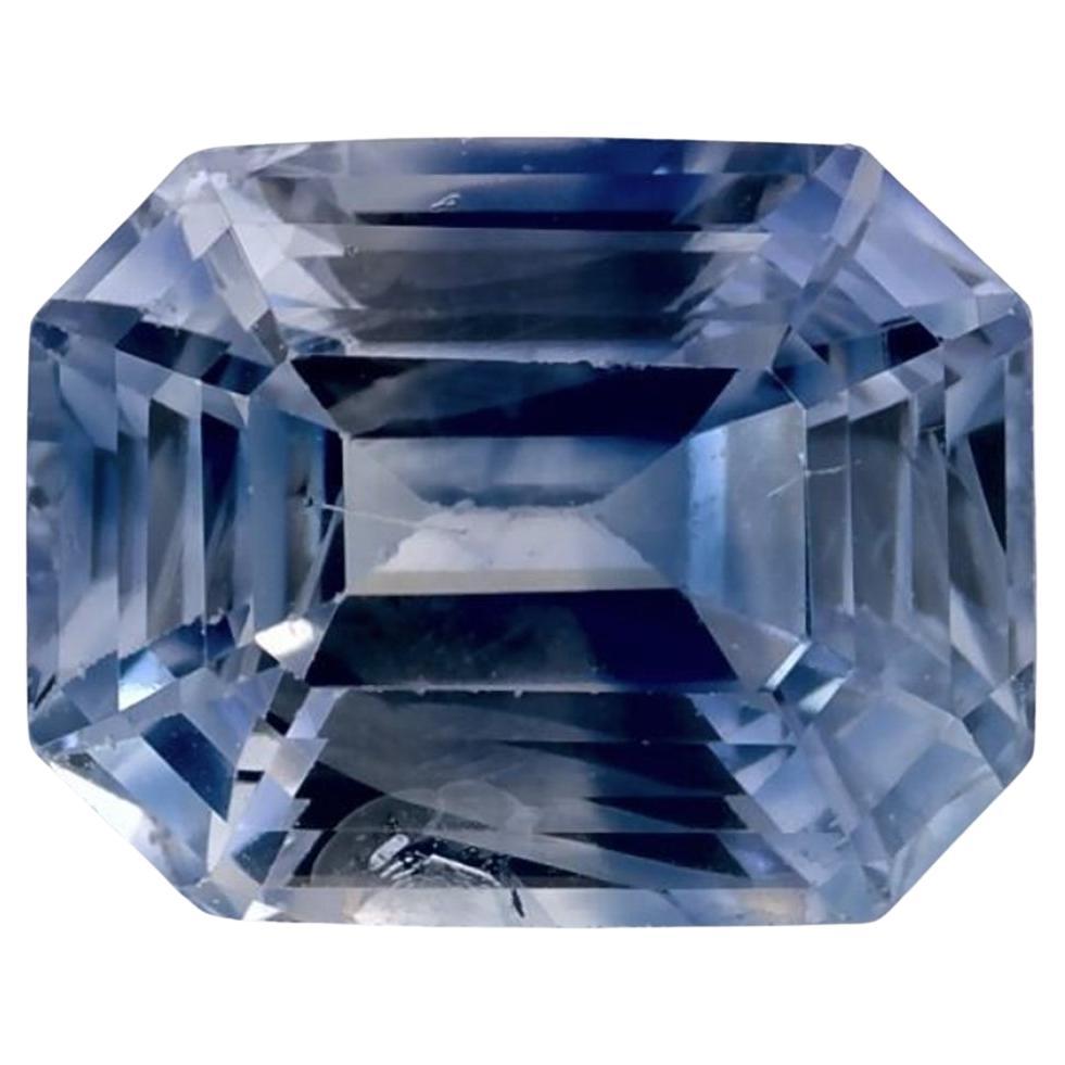 3.61 Ct Blue Sapphire Octagon Cut Loose Gemstone For Sale