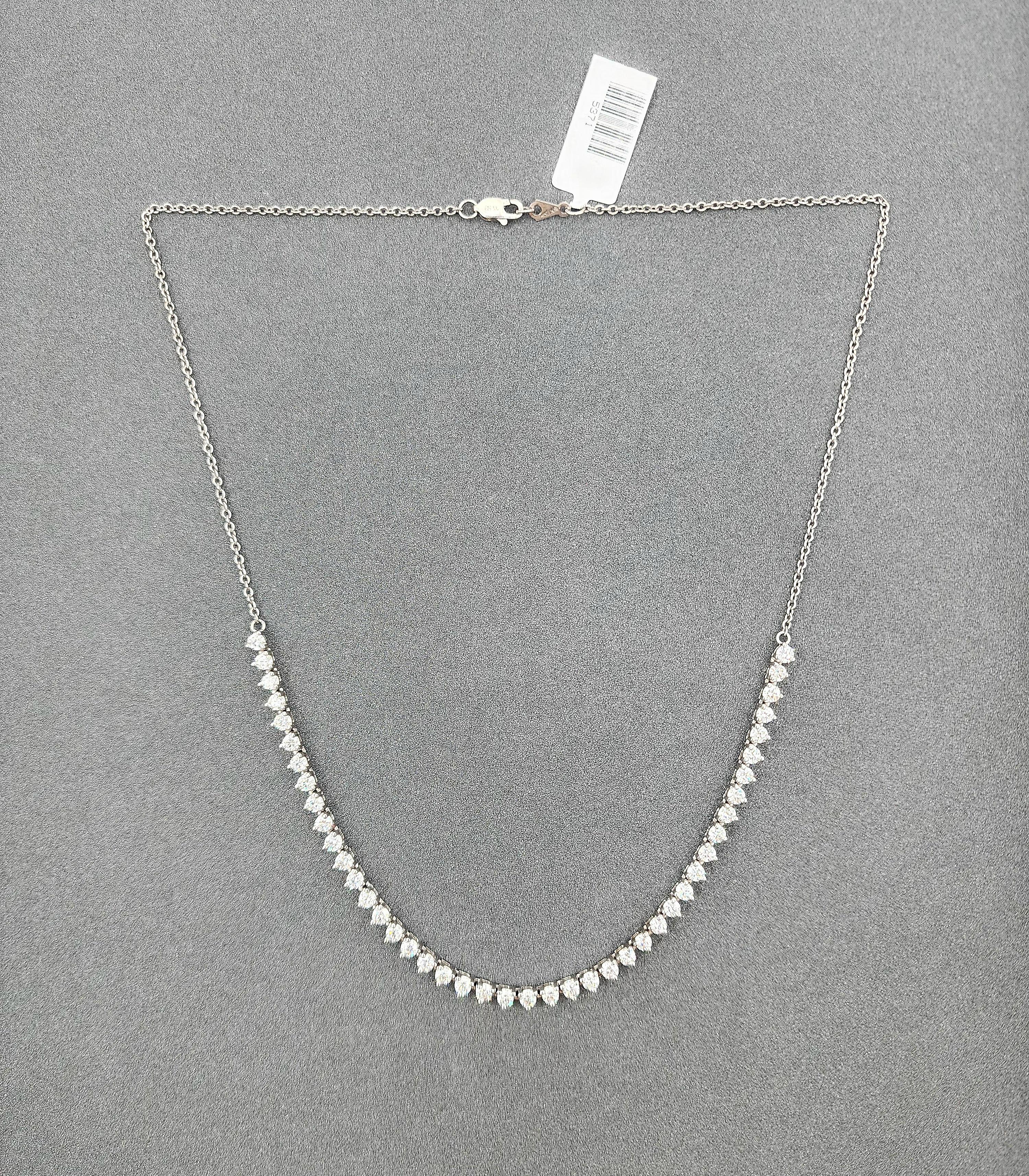 half diamond tennis necklace