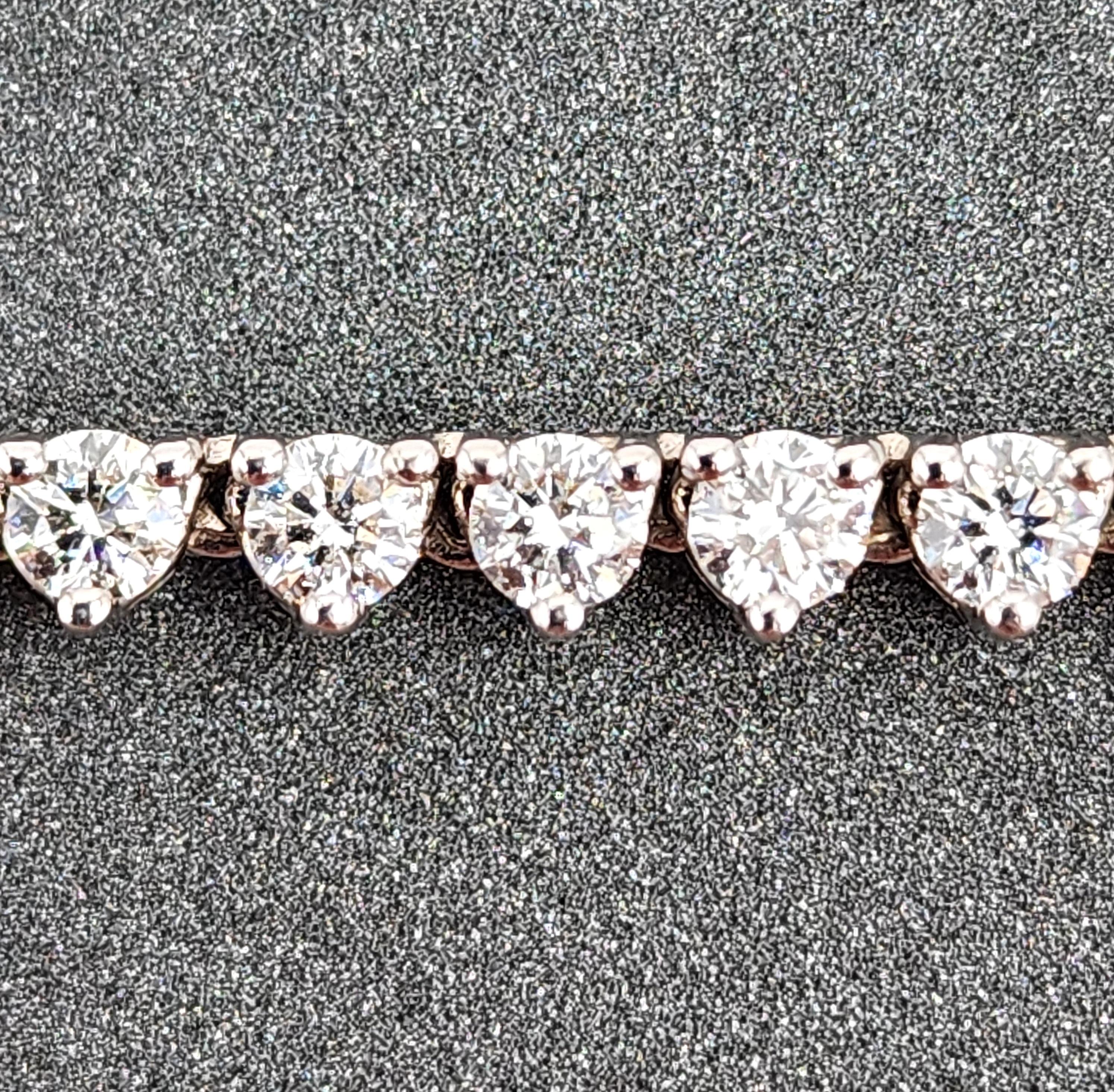 Collar de tenis con medio diamante de 3.61 ct Corte redondo en venta