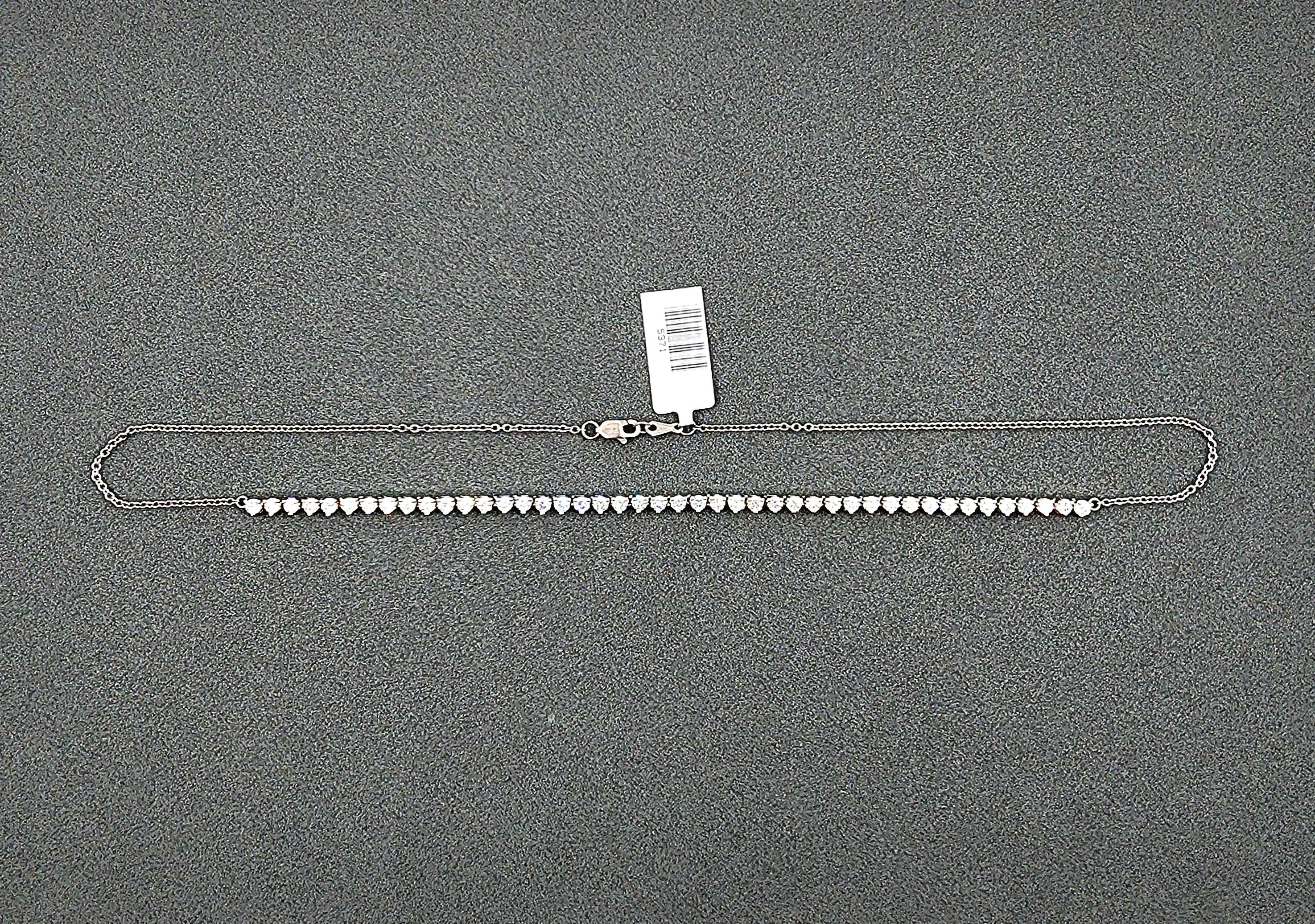 Collar de tenis con medio diamante de 3.61 ct en venta 2