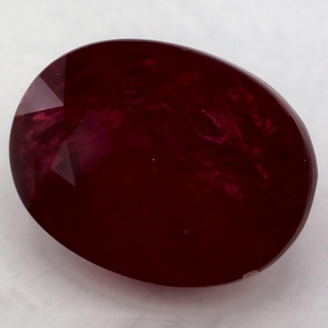 Oval Cut 3.61 Ct Ruby Oval Loose Gemstone For Sale