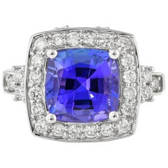 Sunita Nahata tanzanite de 3,61 carats Bague fantaisie en 18 carats avec diamant blanc.