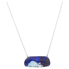 36.15 Carat Boulder Opal Collier en or blanc 18 carats 