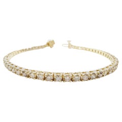 3,62 Karat natürliches Diamant-Tennisarmband aus 14 Karat Gelbgold