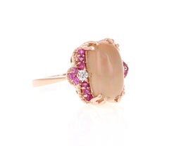 3.62ct Oval Opal Diamond Ring in 18k Rose Gold by Roshe Jewels