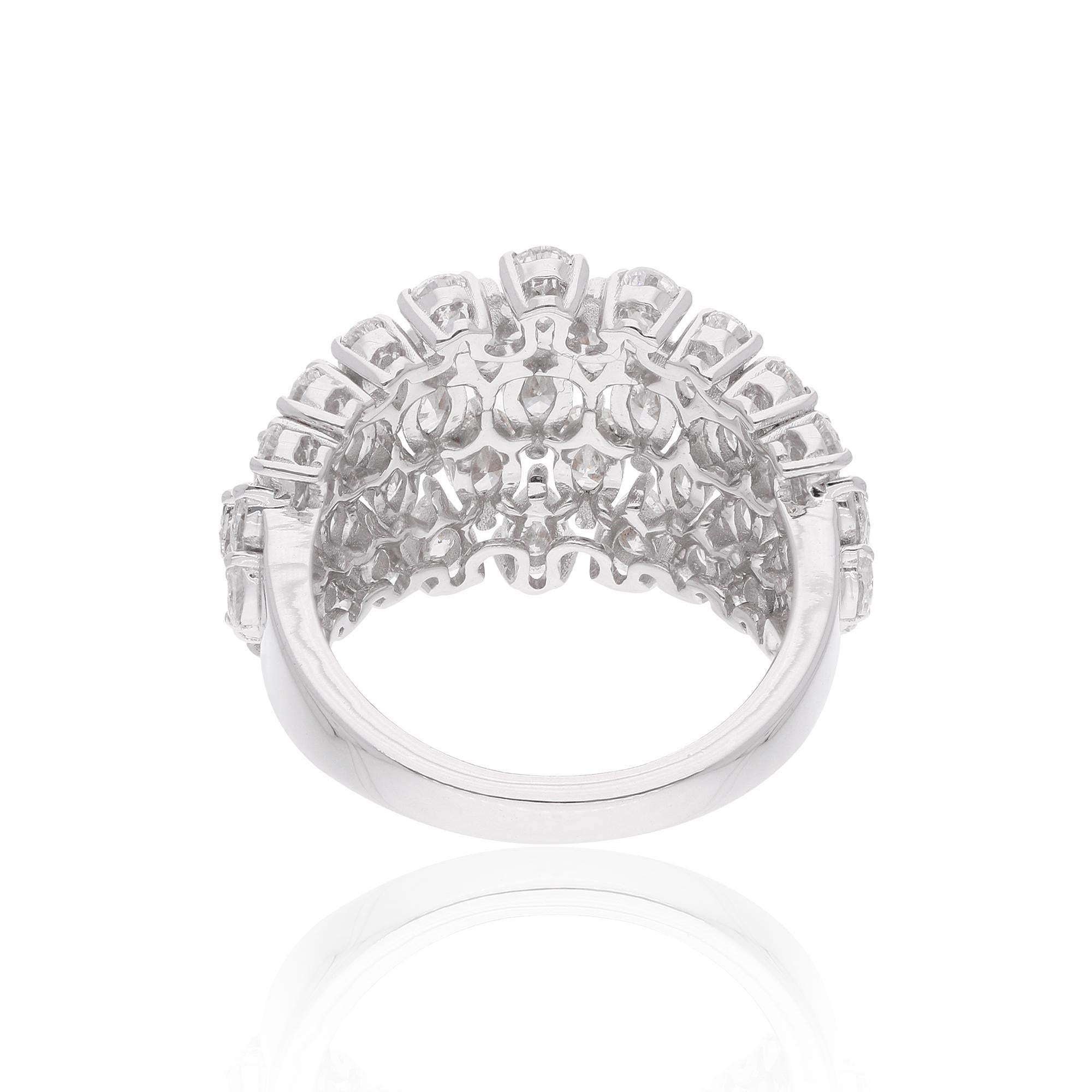 Cocktailring aus 18 Karat Weißgold mit 3,62 Karat ovalem Marquise-Diamant in Birnenform im Zustand „Neu“ im Angebot in Diera, Dubai