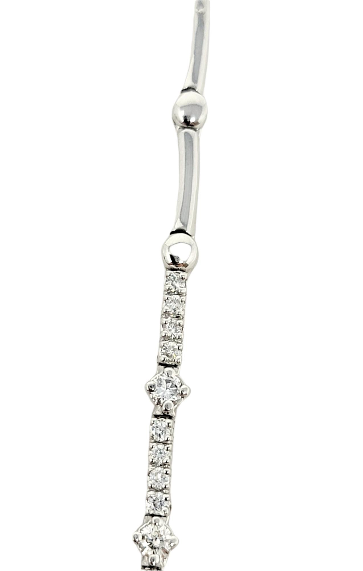 3.62 Carats Total Round Brilliant Diamond 'Y' Shaped Drop Necklace in White Gold For Sale 1