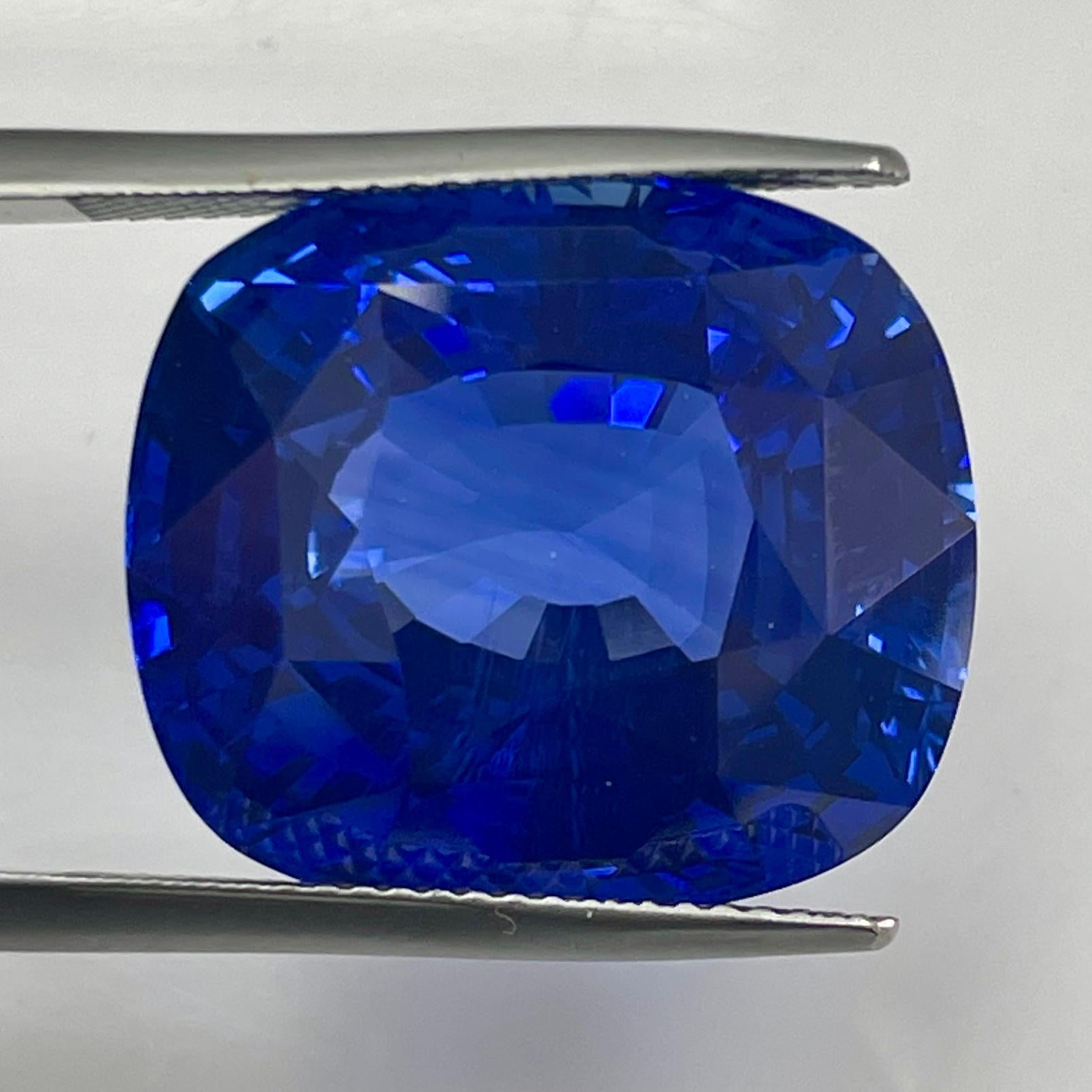 A CDC certified cushion, vivid blue, natural sapphire with basic heat treatment. 
We can help you make your dream jewelry piece with this. 