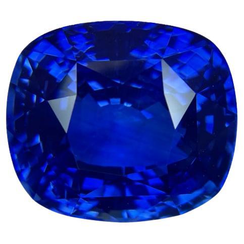 36.21 Carat Cushion Vivid Blue Sapphire For Sale