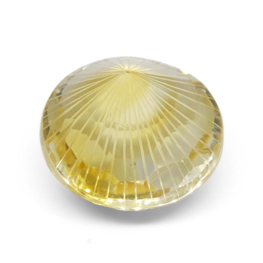 36.26ct Round Yellow Honeycomb Starburst Citrine from Brazil For Sale 4