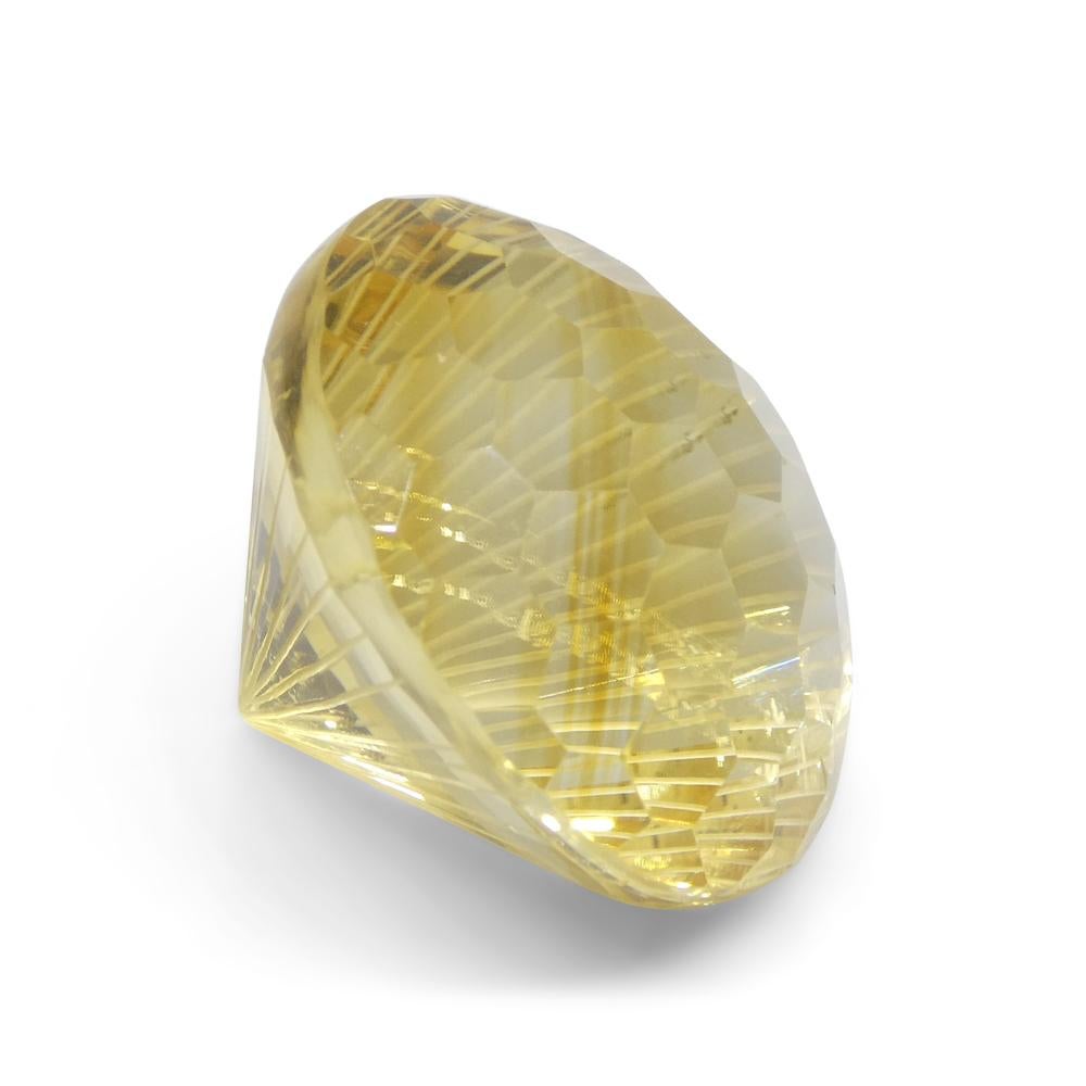 Brilliant Cut 36.26ct Round Yellow Honeycomb Starburst Citrine from Brazil For Sale