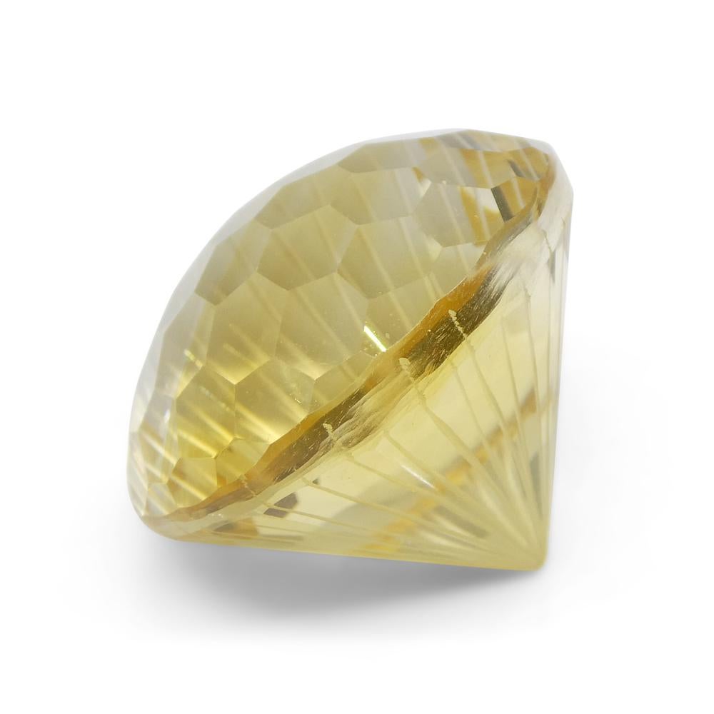 Women's or Men's 36.26ct Round Yellow Honeycomb Starburst Citrine from Brazil For Sale