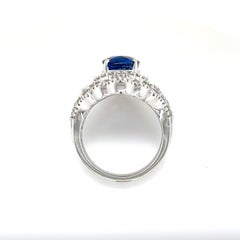 3.62 Carat GRS Certified Sapphire Diamond Ring