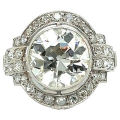Anello con diamante taglio europeo da 3,63 carati