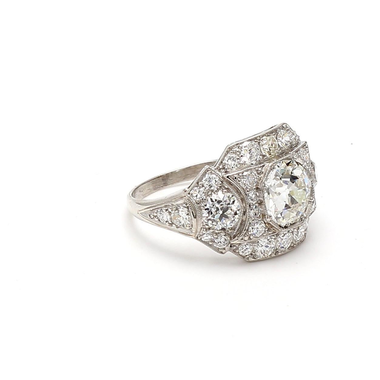 Title:
3.63 Carat Old European Cut H-G SI1-VS1 Diamond Platinum Engagement Ring


Style:
Engagement


Metal:
Platinum


Gemstone 1:
1.76 Carat Diamond


Number of Stones:
1


Color:
H


Clarity:
SI1


Shape:
Old European Cut


GIA:
DIAM OE H SI1