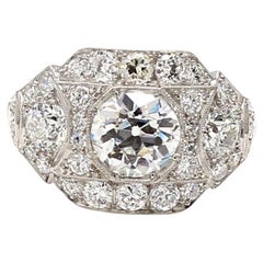 Platin-Verlobungsring mit 3,63 Karat Diamant im alteuropäischen Schliff H-G SI1-VS1