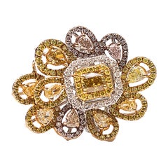 3.63 Cts Fancy Colour Diamond Cocktail Ring in 18k Gold