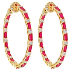 Ruby Hoop Earrings