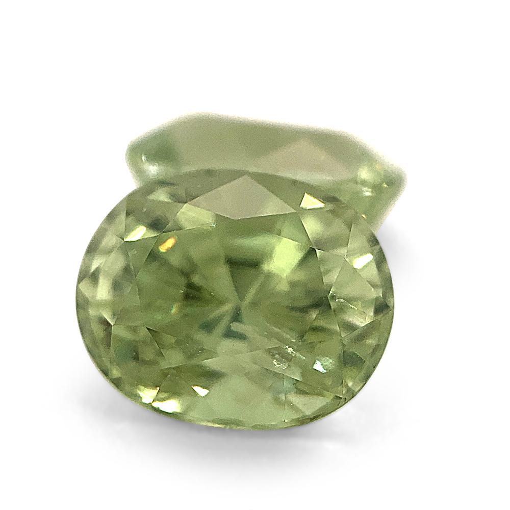 Women's or Men's 3.63ct Pair Oval Mint Pastel Green Garnet from Merelani, Tanzania For Sale