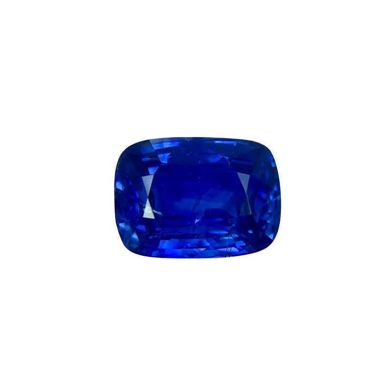 Women's or Men's 3.64 Carat Cushion Sapphire & Diamond Platinum Ring For Sale