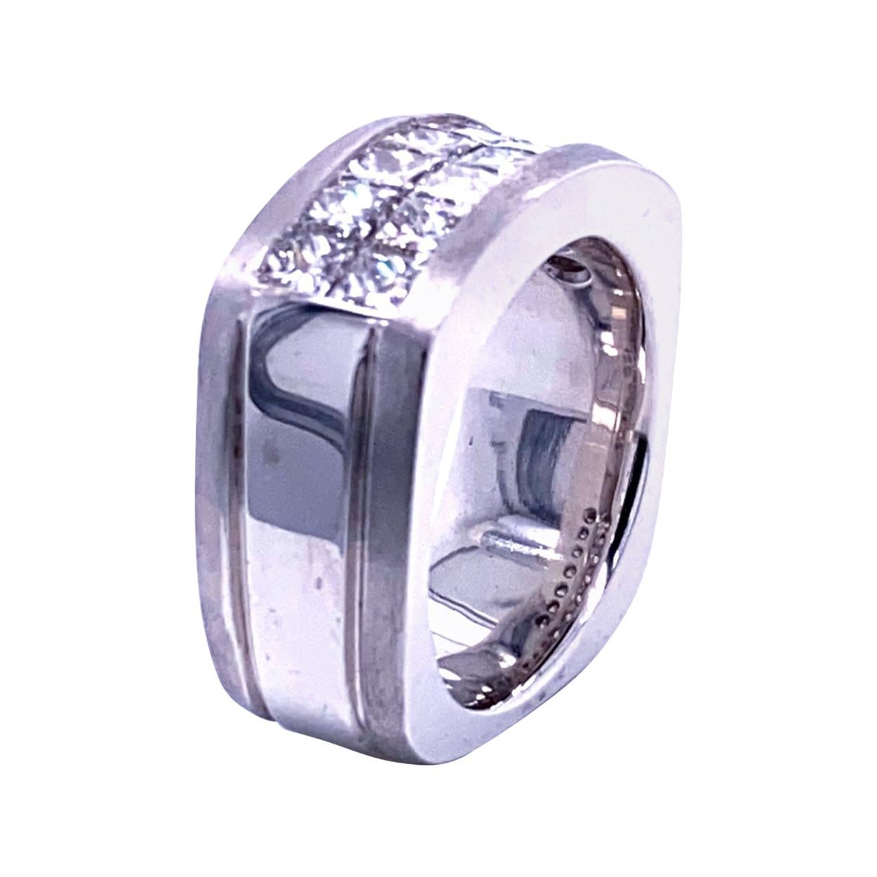 18ct White Gold 1.0CT Diamond Eternity Ring - Princess Cut Centre Diamonds main image 1